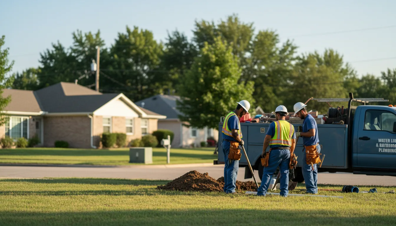 Residential water line and bathroom plumbing service in Elgin, IA